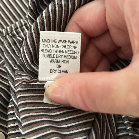 Banana Republic Brown Striped Slim Fit Shirt Size Small 14-14.5 - Picture 7 of 7